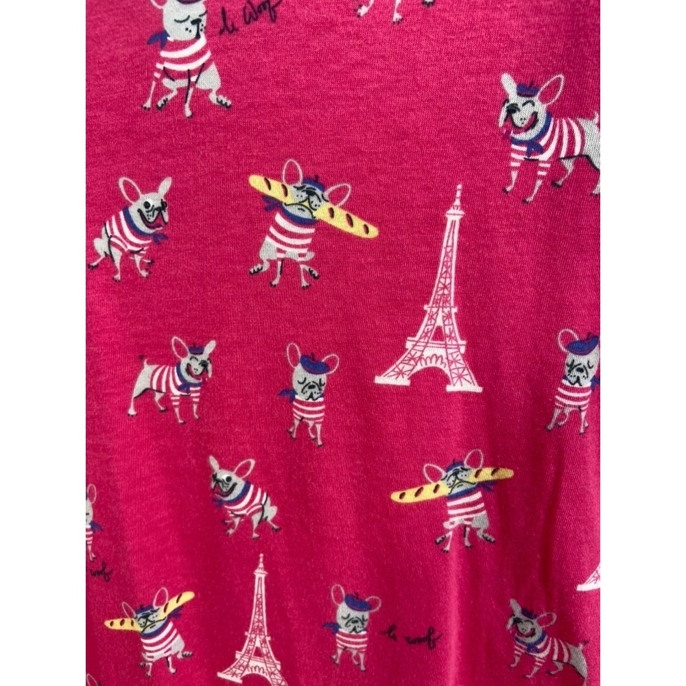 Nite Nite MUNKI MUNKI Pajamas Women L Pink PJ Shorts French Bulldogs Paris 2pc - Picture 2 of 15